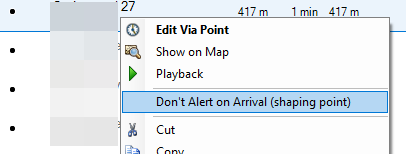 Via Point Right-Click-Menu Transform point